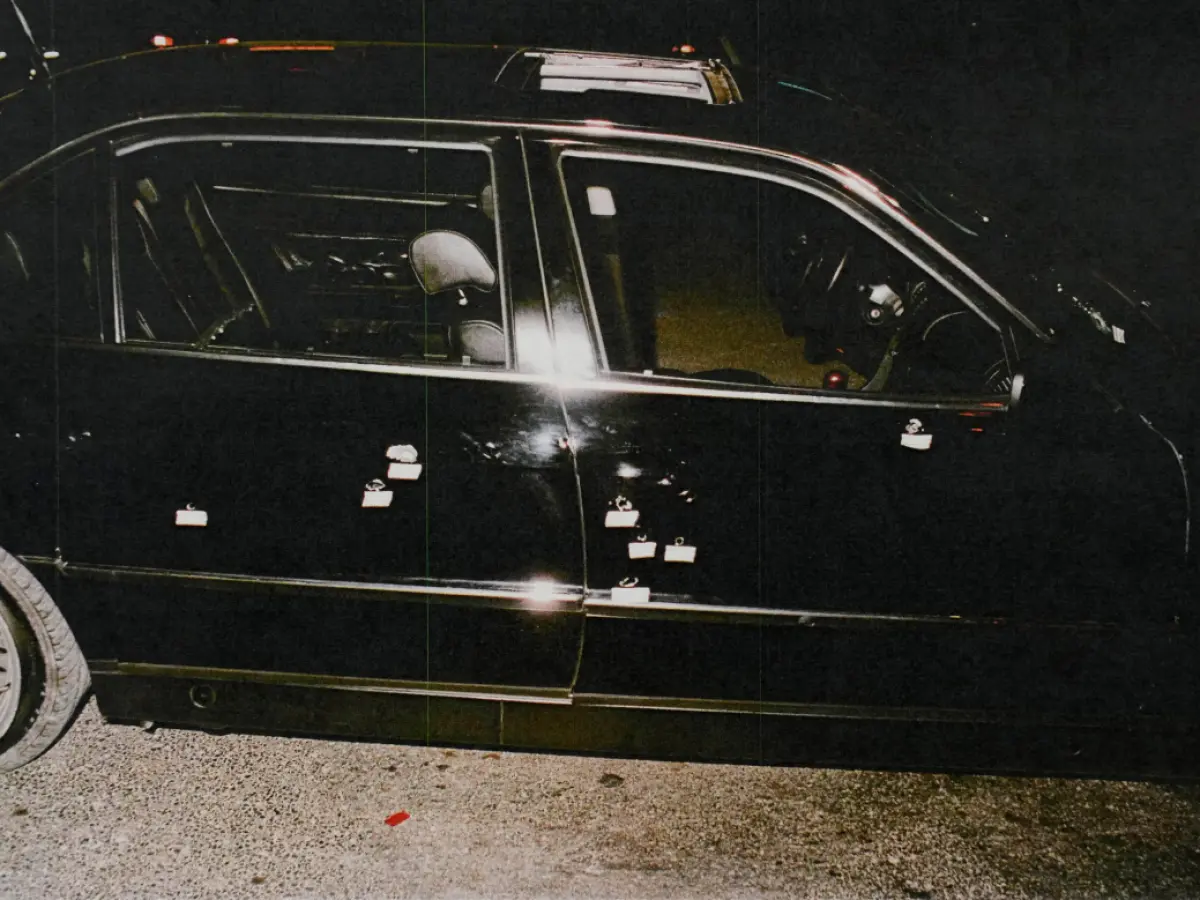 Η BMW του Tupac Shakur μετά την ένοπλη επίθεση στο Λας Βέγκας το 1996