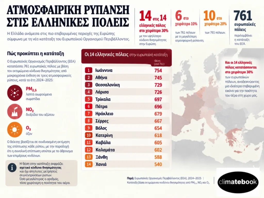 Πάτρα: Στις 66 τελευταίες από 761 ευρωπαϊκές πόλεις για την ατμοσφαιρική ρύπανση Πάτρα: Στις 66 τελευταίες από 761 ευρωπαϊκές πόλεις για την ατμοσφαιρική ρύπανση