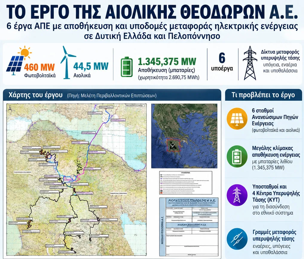 Εργο - μαμούθ ΑΠΕ σε πέντε νομούς: Εκατοντάδες χιλιάδες πάνελ, αιολικά και μπαταρίες