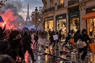 Γαλλία: Σπασμένες βιτρίνες, φωτιές και πλιάτσικο σε καταστήματα πολυτελείας – 1.800 συλλήψεις