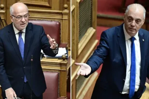 Βουλή: Μετωπική Βελόπουλου–Φλωρίδη για τα Τέμπη – Φωτογραφίες, ξυλόλιο και βαριές κατηγορίες